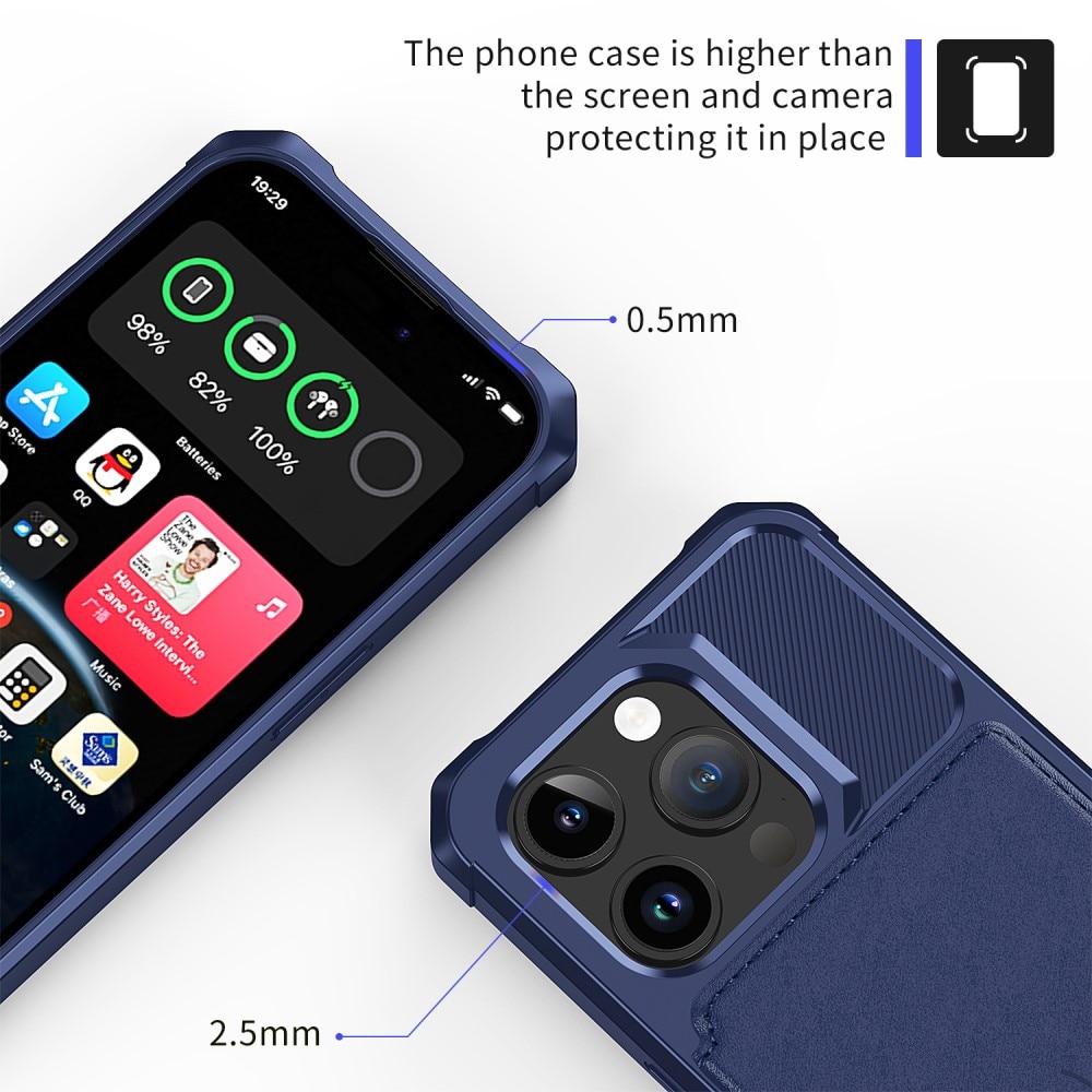 Tough Multi-slot Case iPhone 15 Pro Max blå