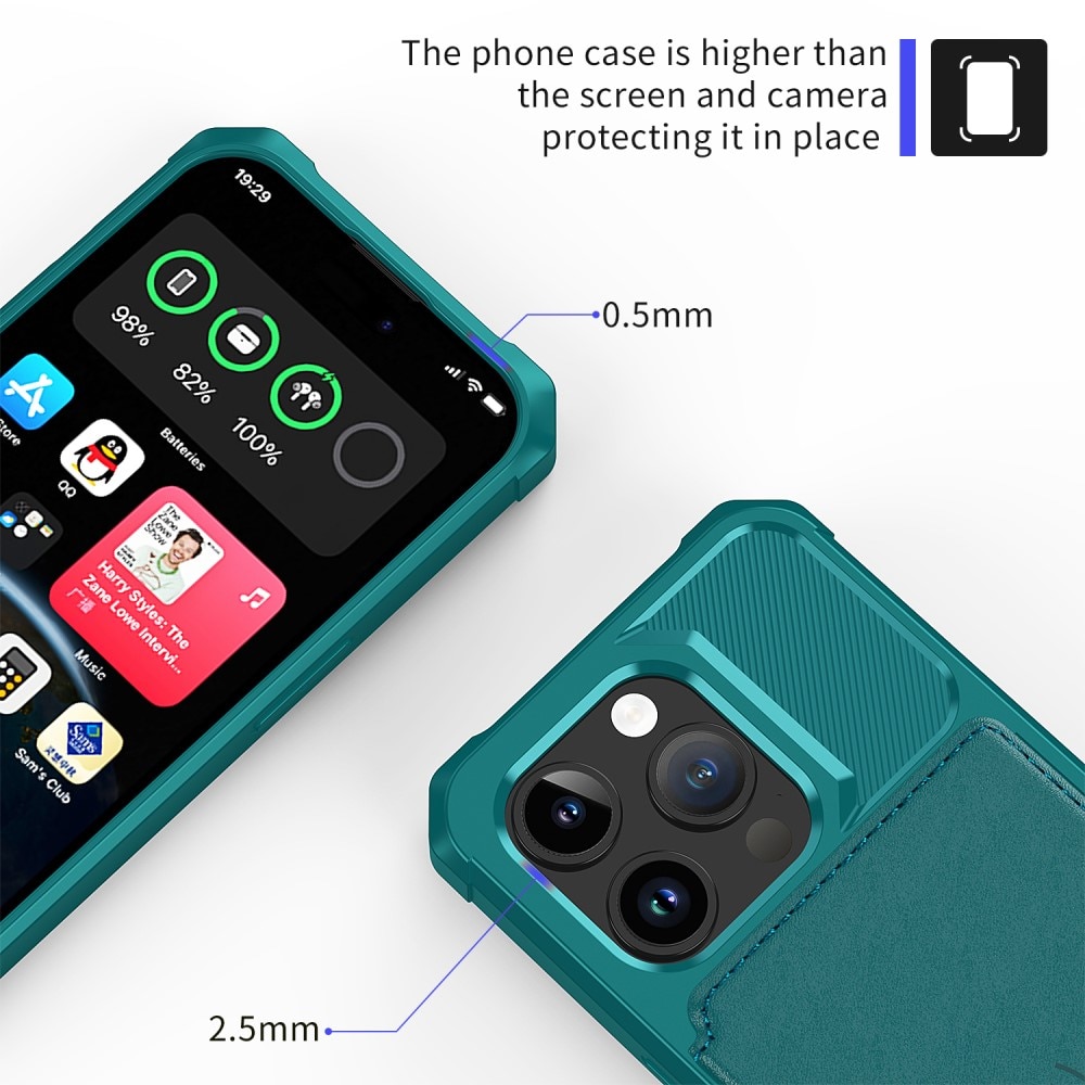 Tough Multi-slot Deksel iPhone 15 Pro Grønn