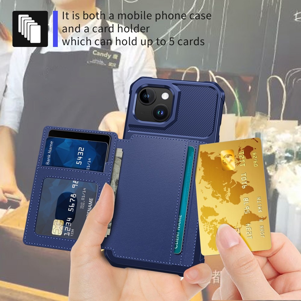 Tough Multi-slot Case iPhone 15 Plus blå