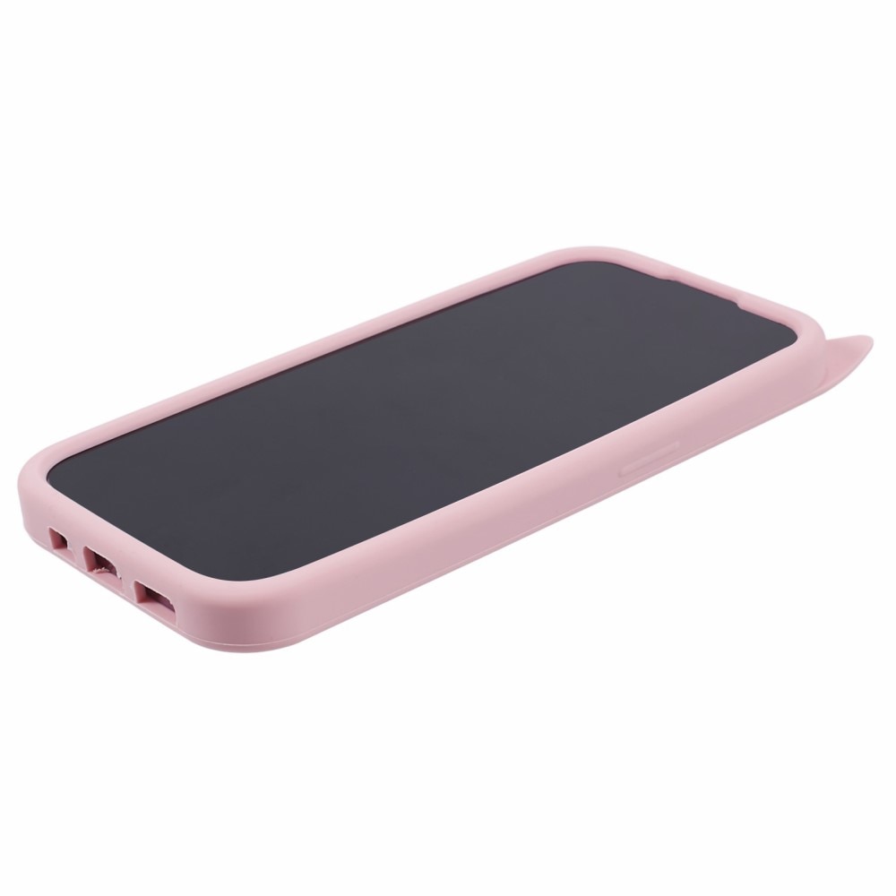 Deksel Silikon Katt iPhone 14 Pro rosa