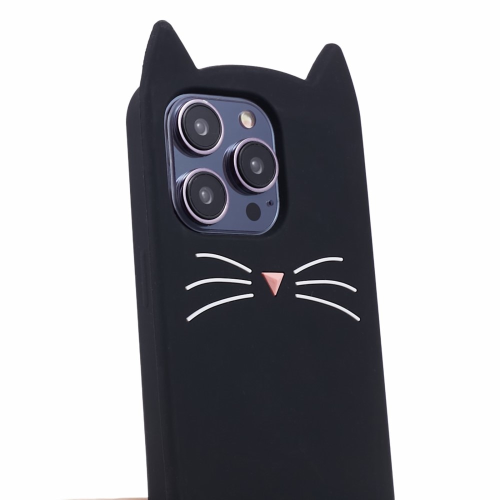 Deksel Silikon Katt iPhone 14 Pro svart