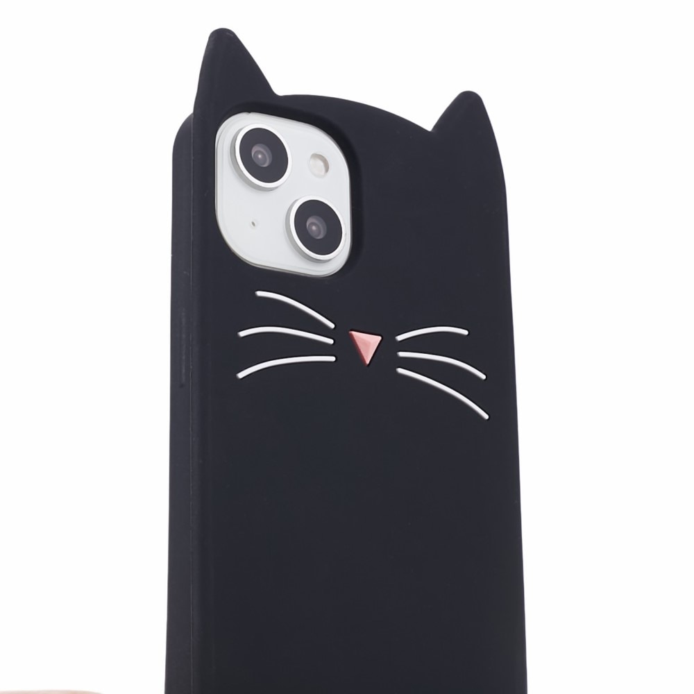 Deksel Silikon Katt iPhone 13 svart