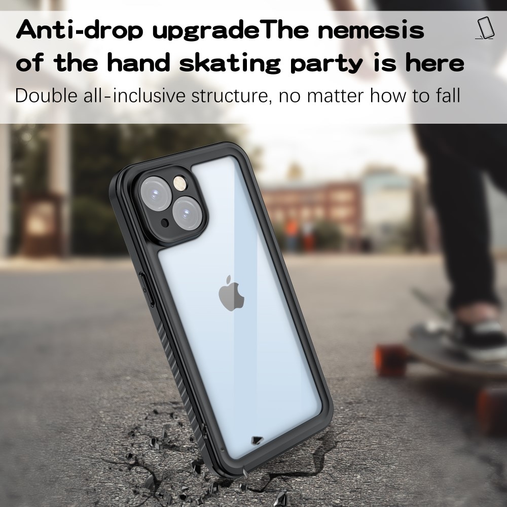 Vannbestandig Deksel iPhone 15 gjennomsiktig