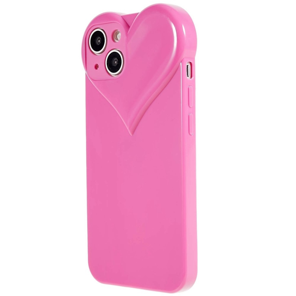 TPU Deksel Hjerte iPhone 15 rosa