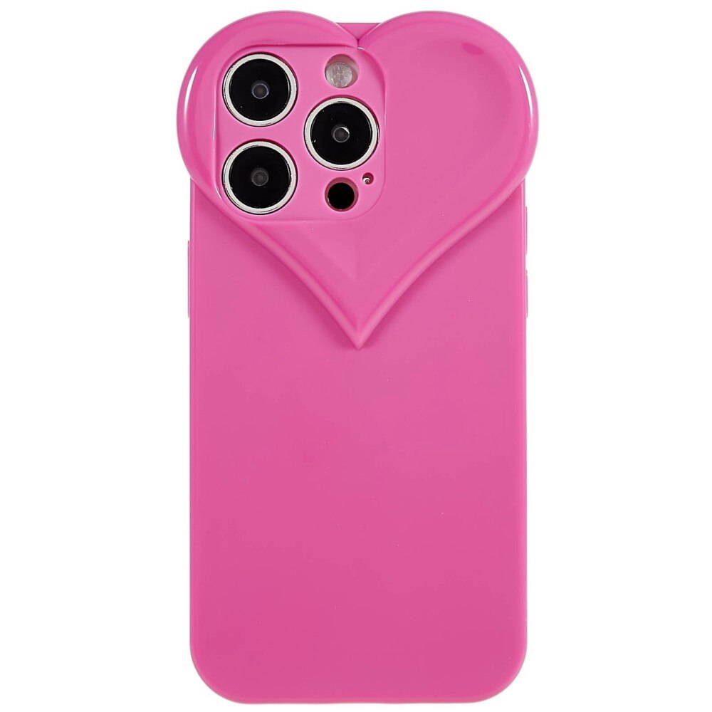 TPU Deksel Hjerte iPhone 15 Pro rosa