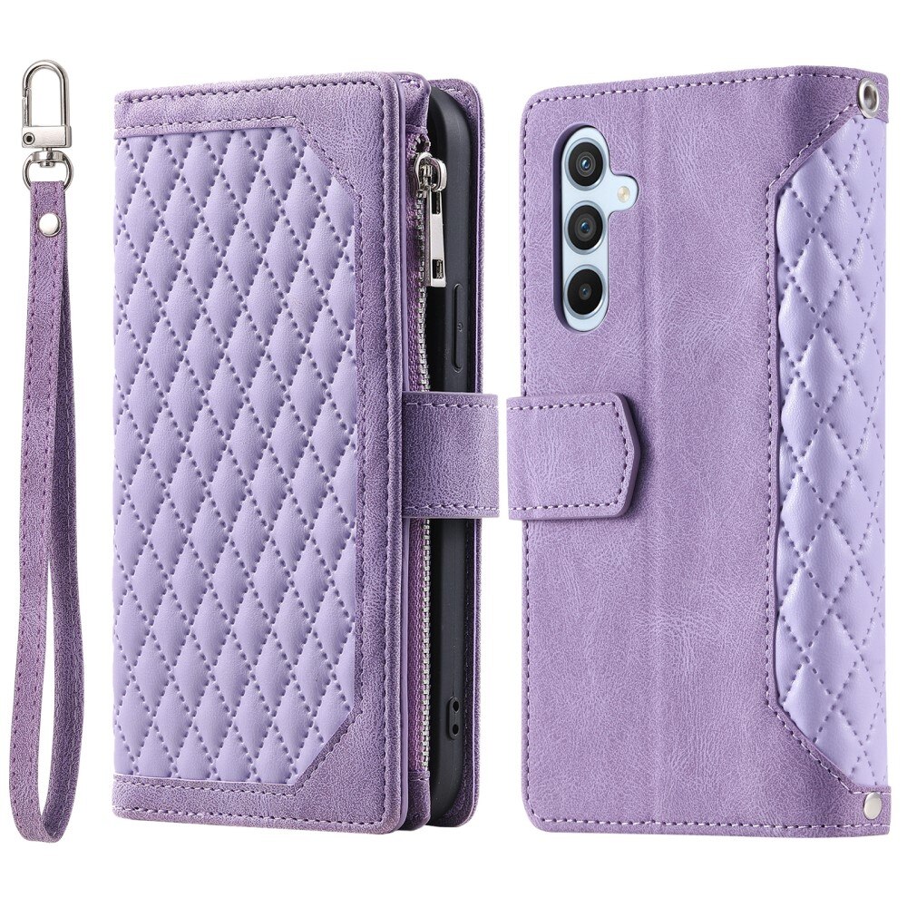 Lommebokveske Samsung Galaxy A15 Quilted lilla