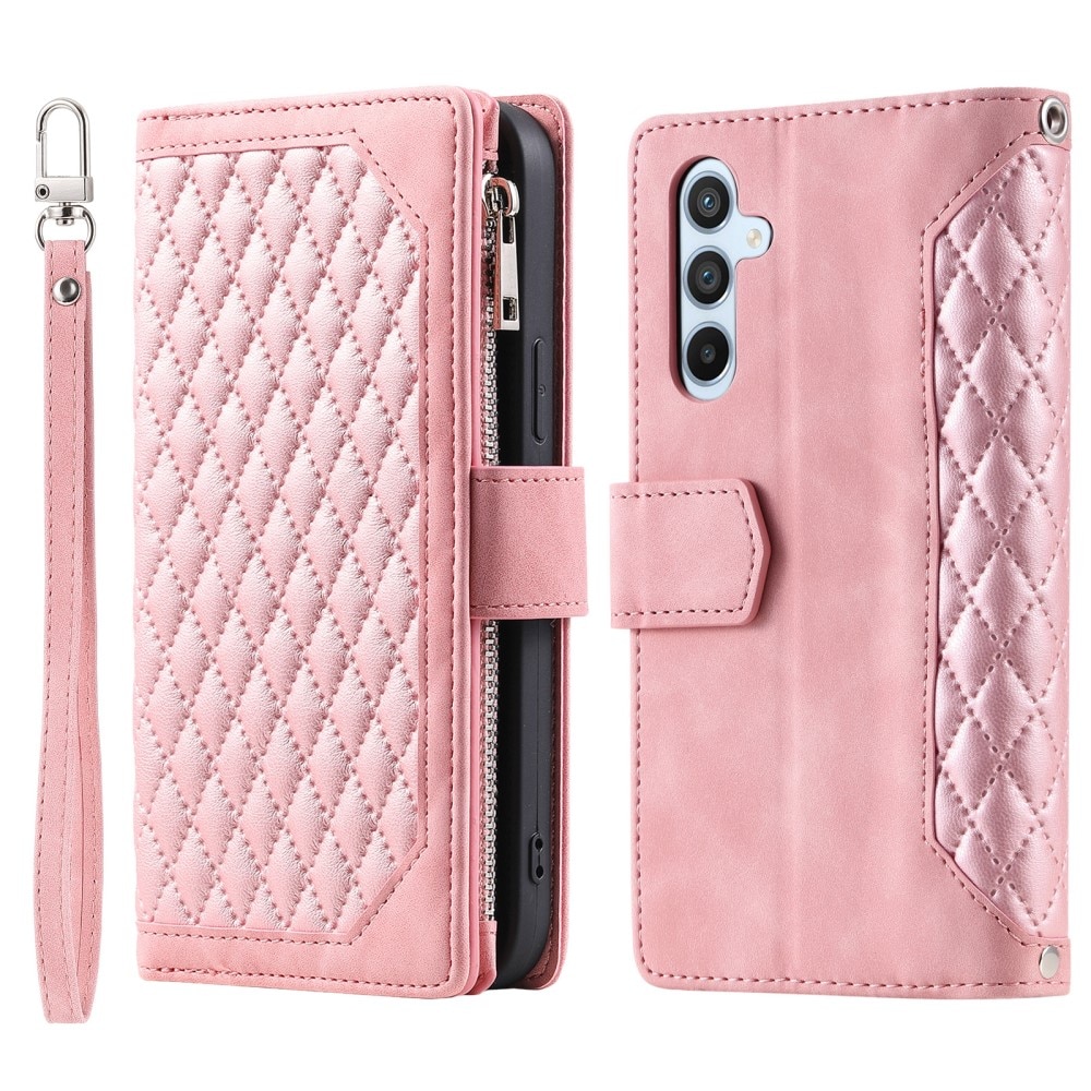 Lommebokveske Samsung Galaxy A15 Quilted rosa