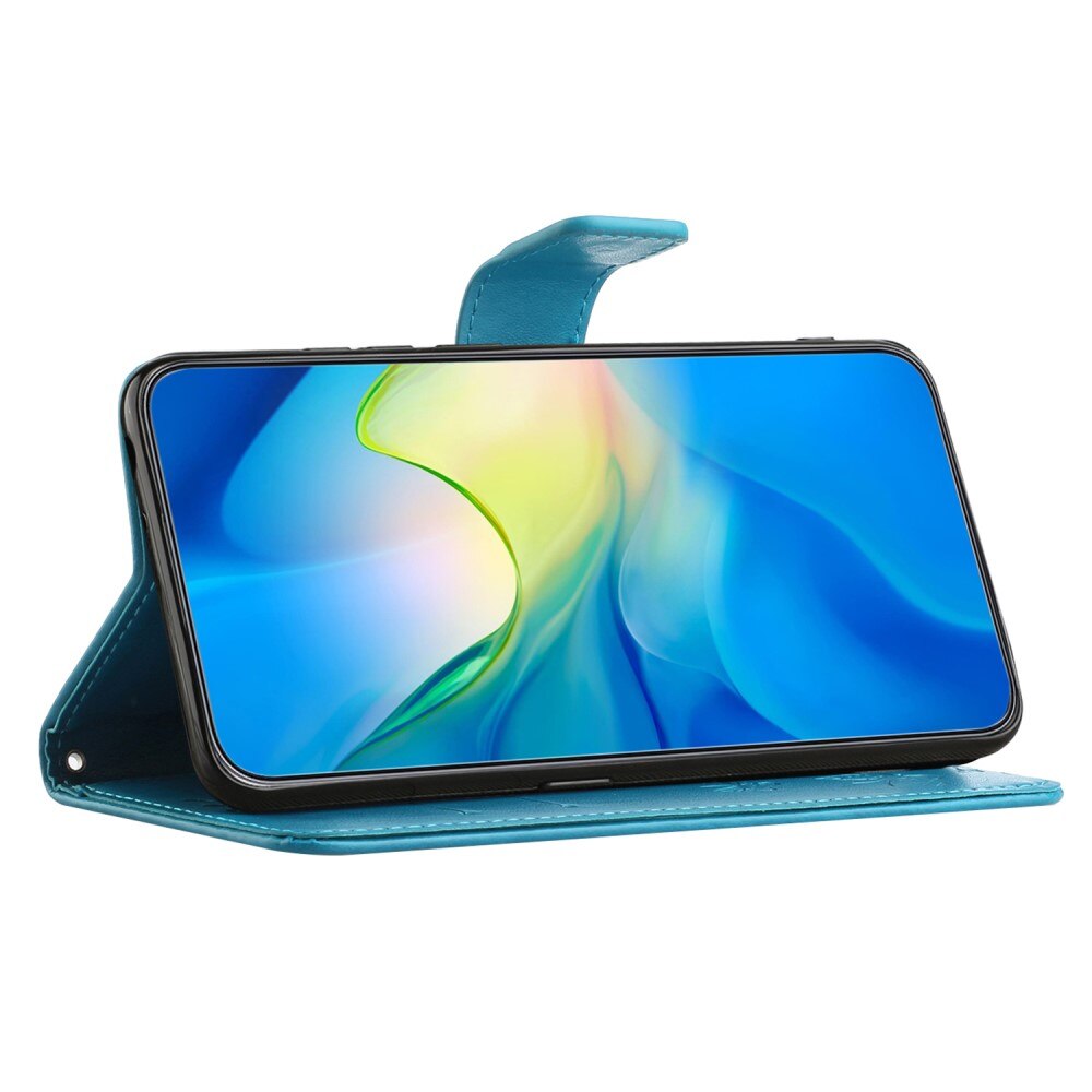 Lærveske Sommerfugler Motorola Moto G54 Blå