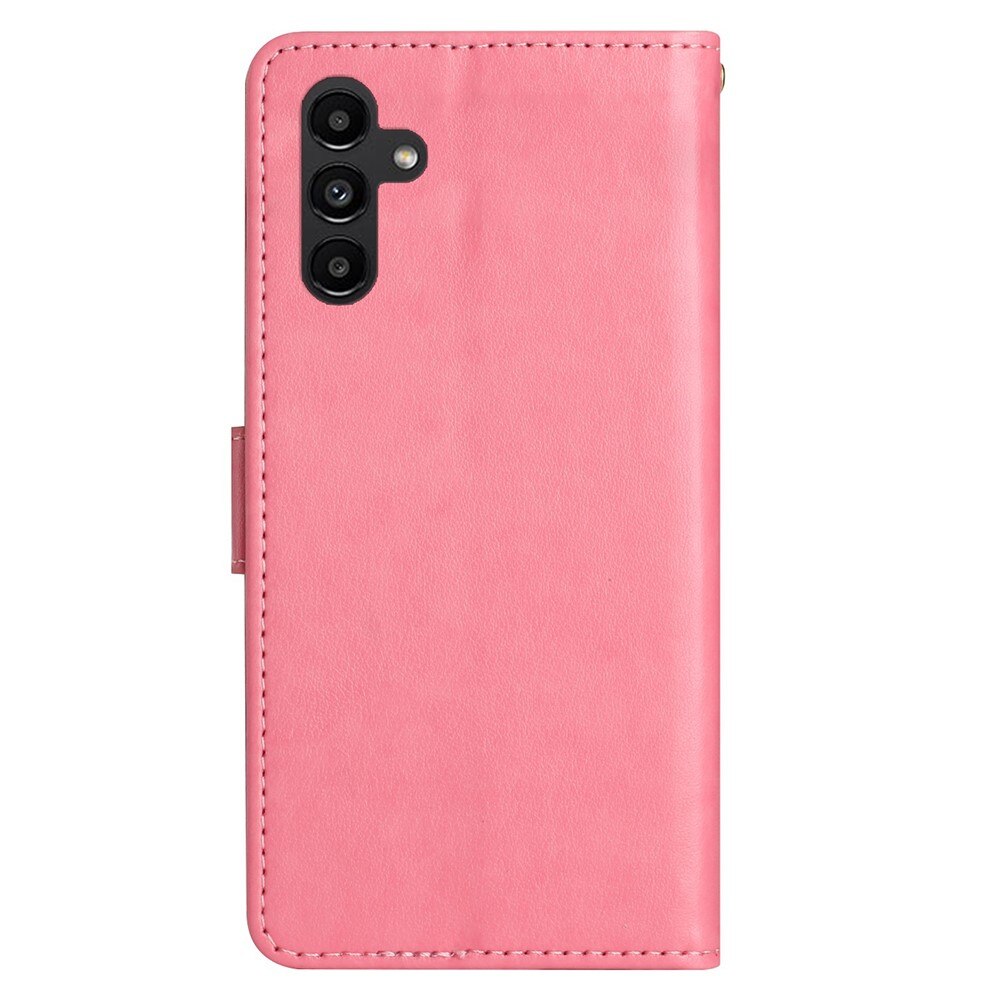 Lærveske Sommerfugler Samsung Galaxy A25 rosa