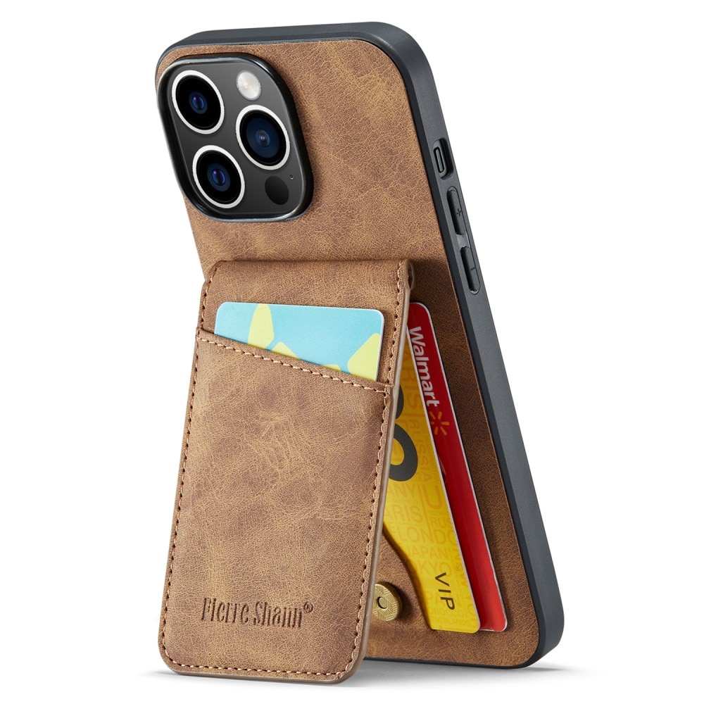 Multi-slot RFID blocking Deksel iPhone 15 Pro brun
