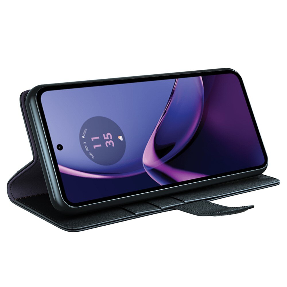 Ekte Lærveske Motorola Moto G84 svart