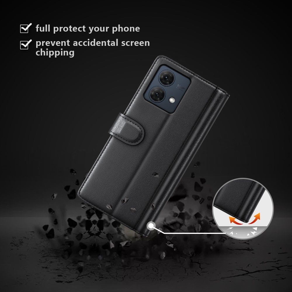 Ekte Lærveske Motorola Moto G84 svart