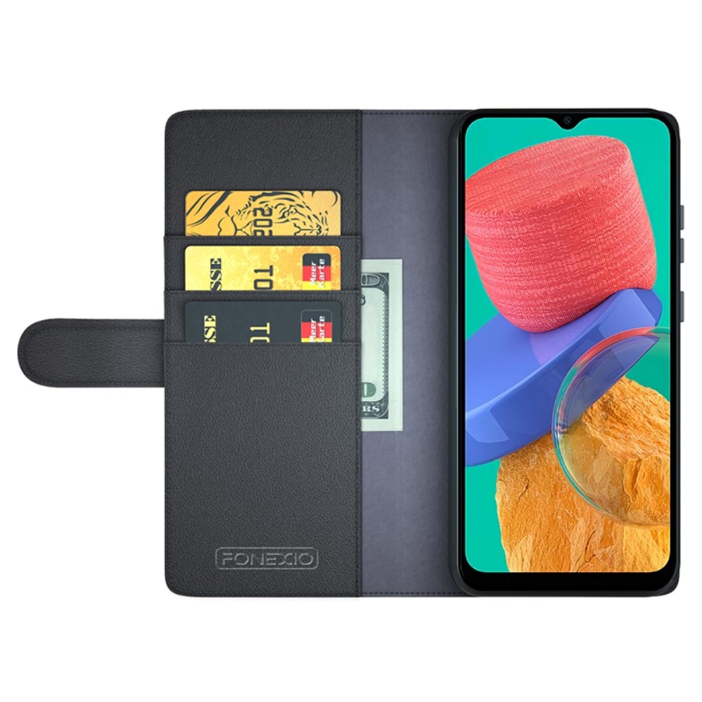 Ekte Lærveske Motorola Moto G54 Svart