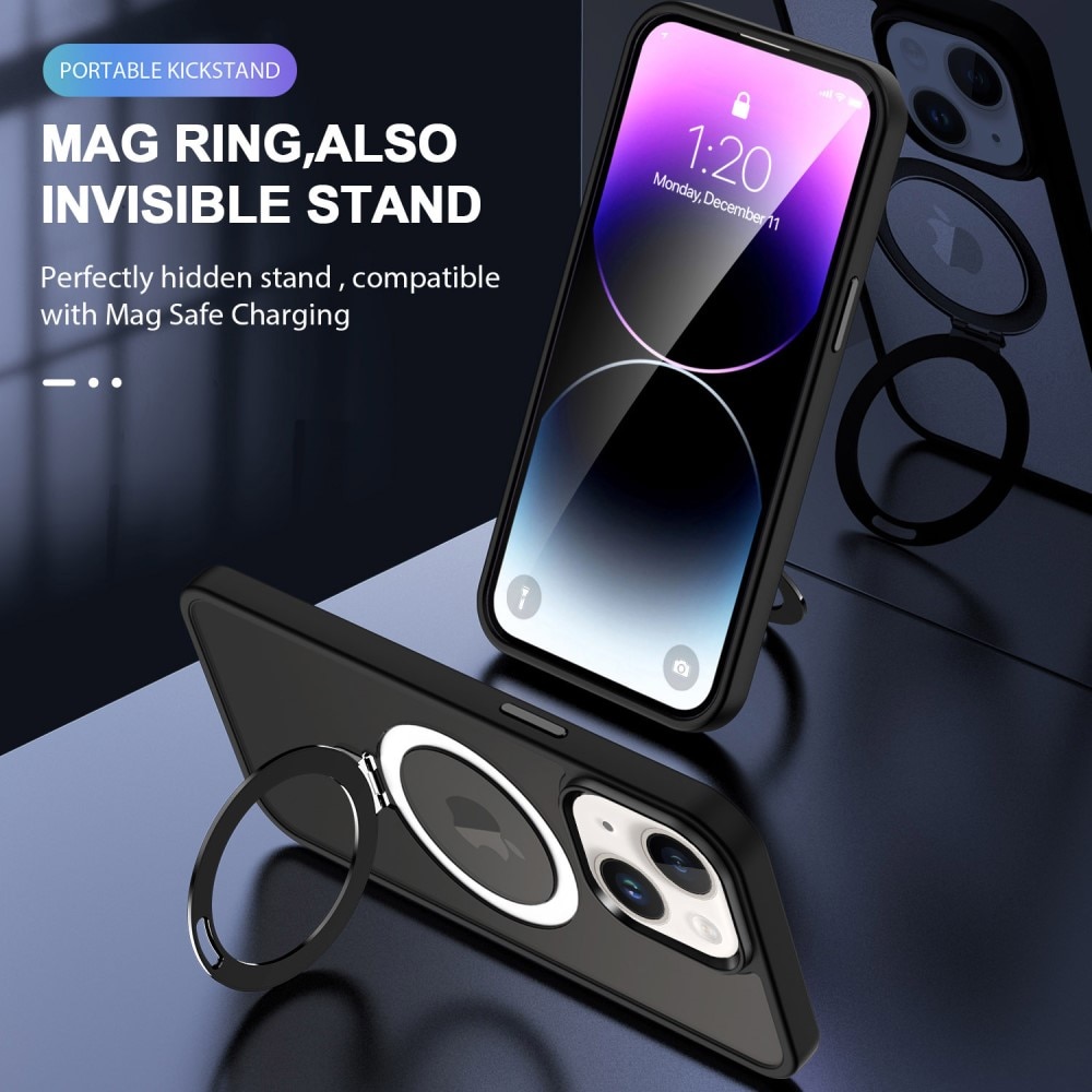 Hybriddeksel MagSafe Ring iPhone 15 Plus svart