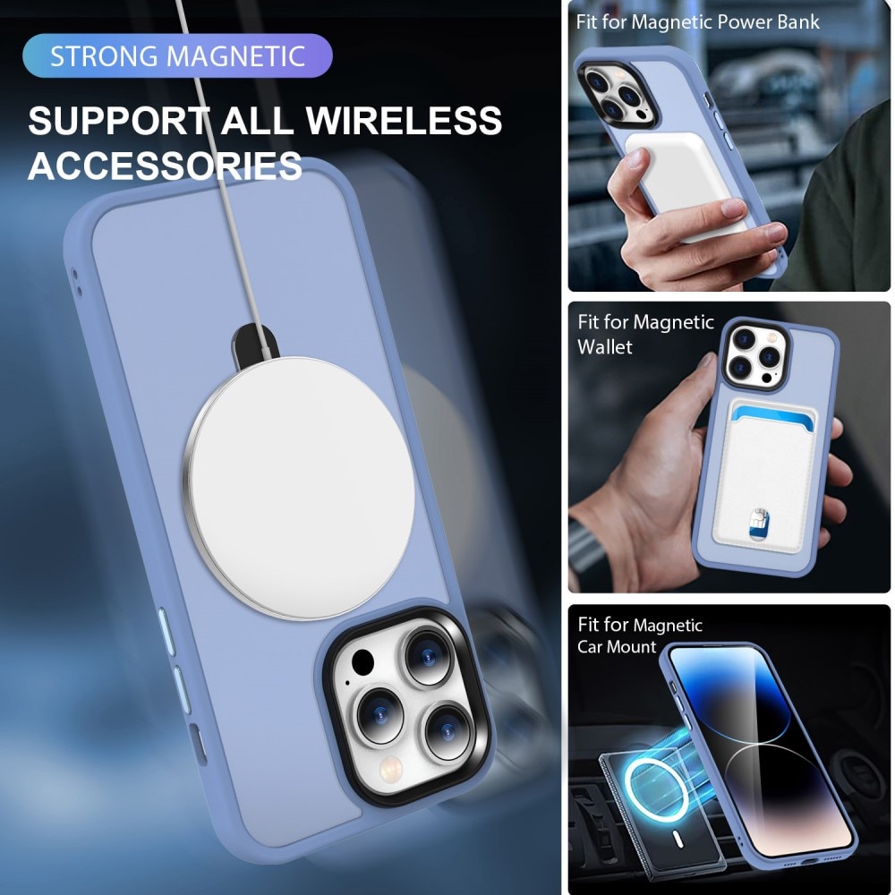 Hybriddeksel MagSafe Ring iPhone 15 Plus blå