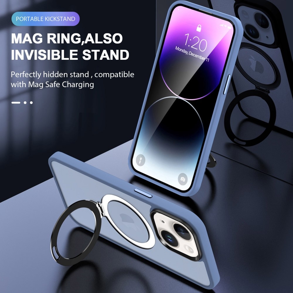 Hybriddeksel MagSafe Ring iPhone 15 Plus Blå