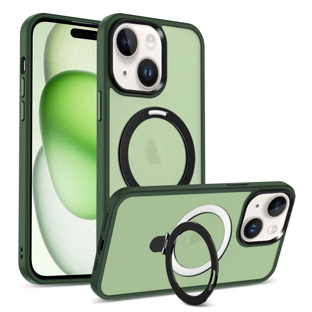 Hybriddeksel MagSafe Ring iPhone 15 Plus grønn