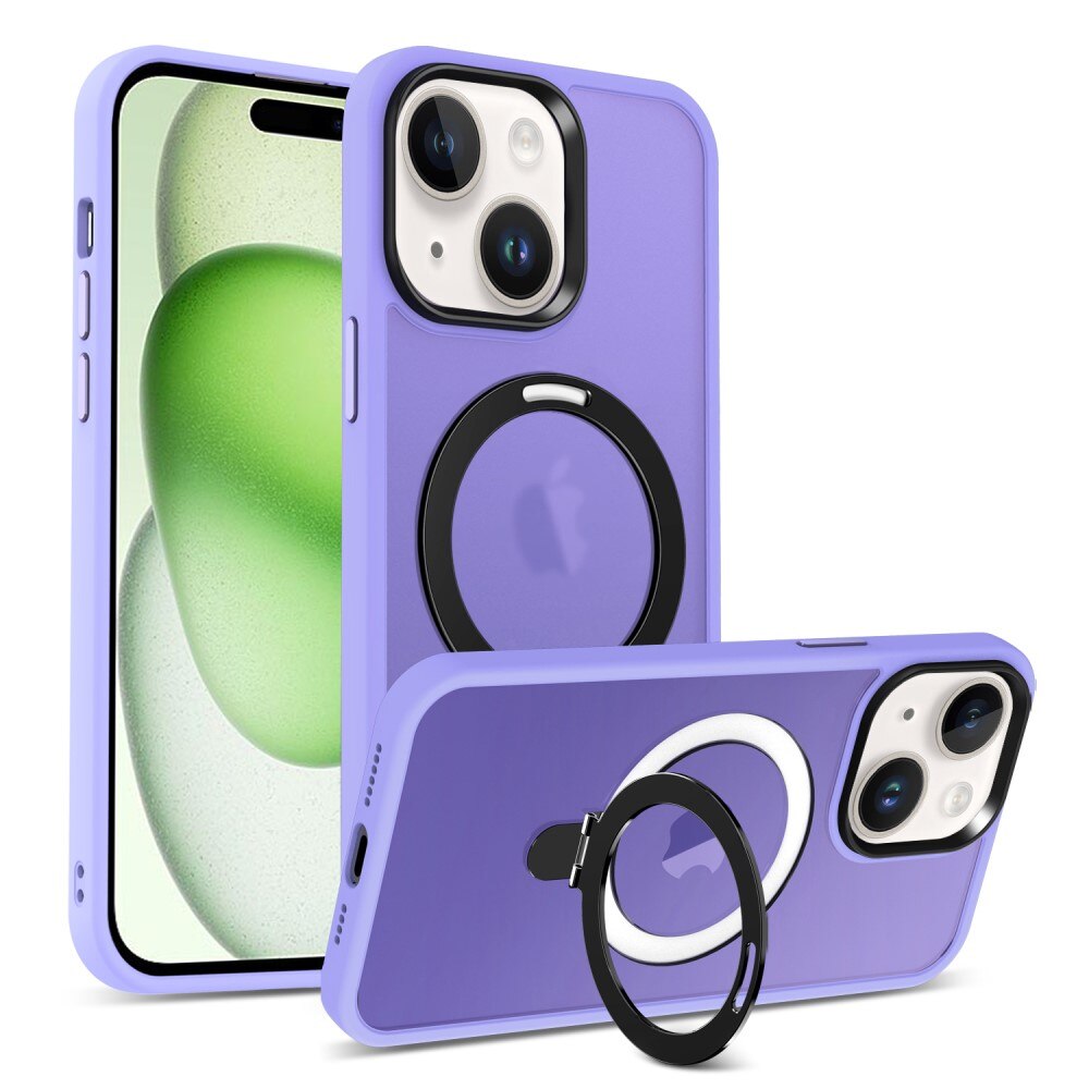 Hybriddeksel MagSafe Ring iPhone 15 Plus Lilla