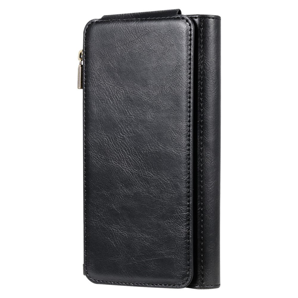 Magnet Leather Multi-Wallet iPhone 15 svart