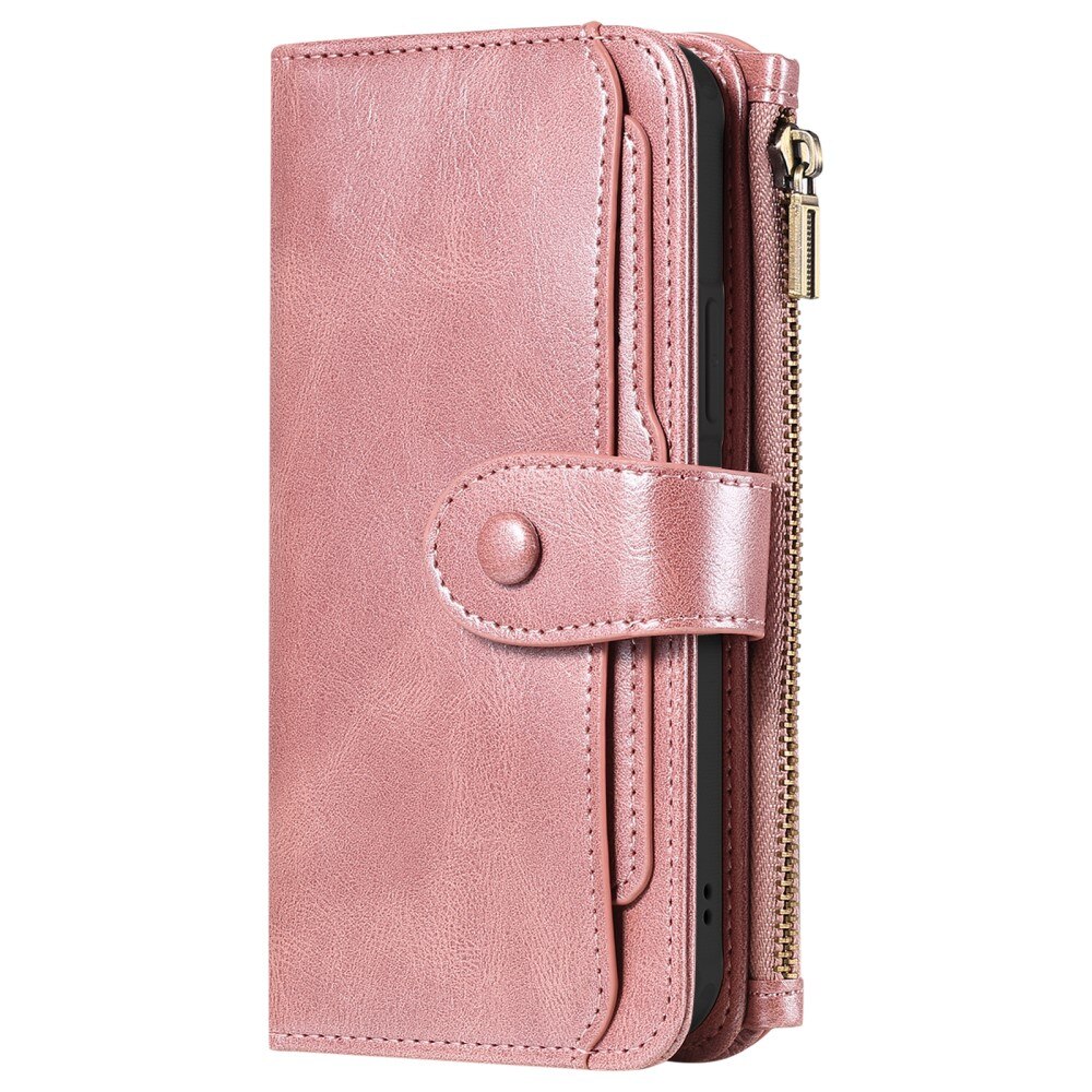 Magnet Leather Multi-Wallet iPhone 15 Pro rosa