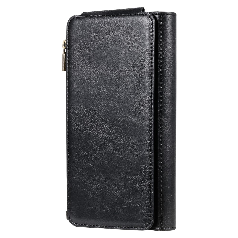 Magnet Leather Multi-Wallet iPhone 15 Pro svart