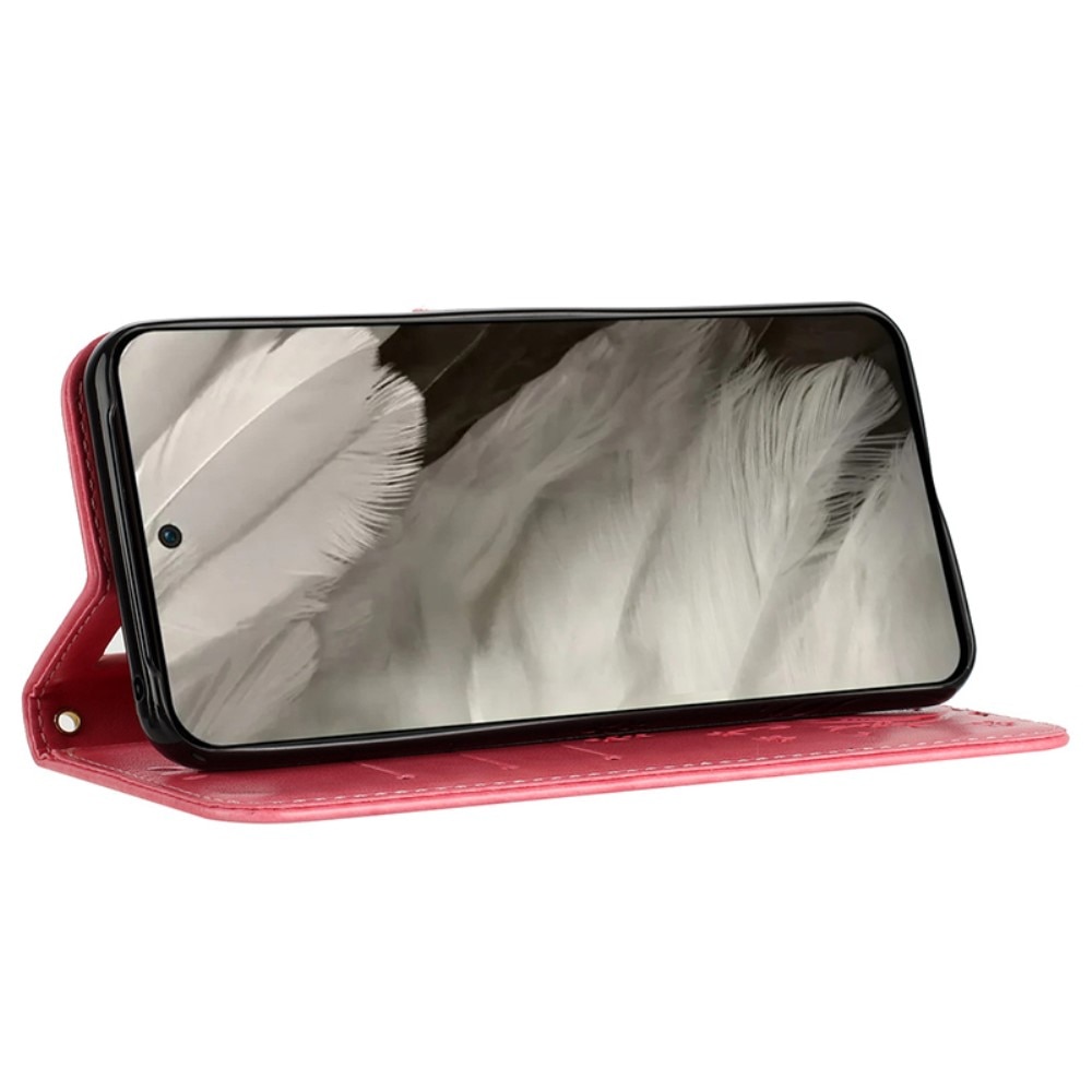 Lærveske Sommerfugler Google Pixel 8 Rosa