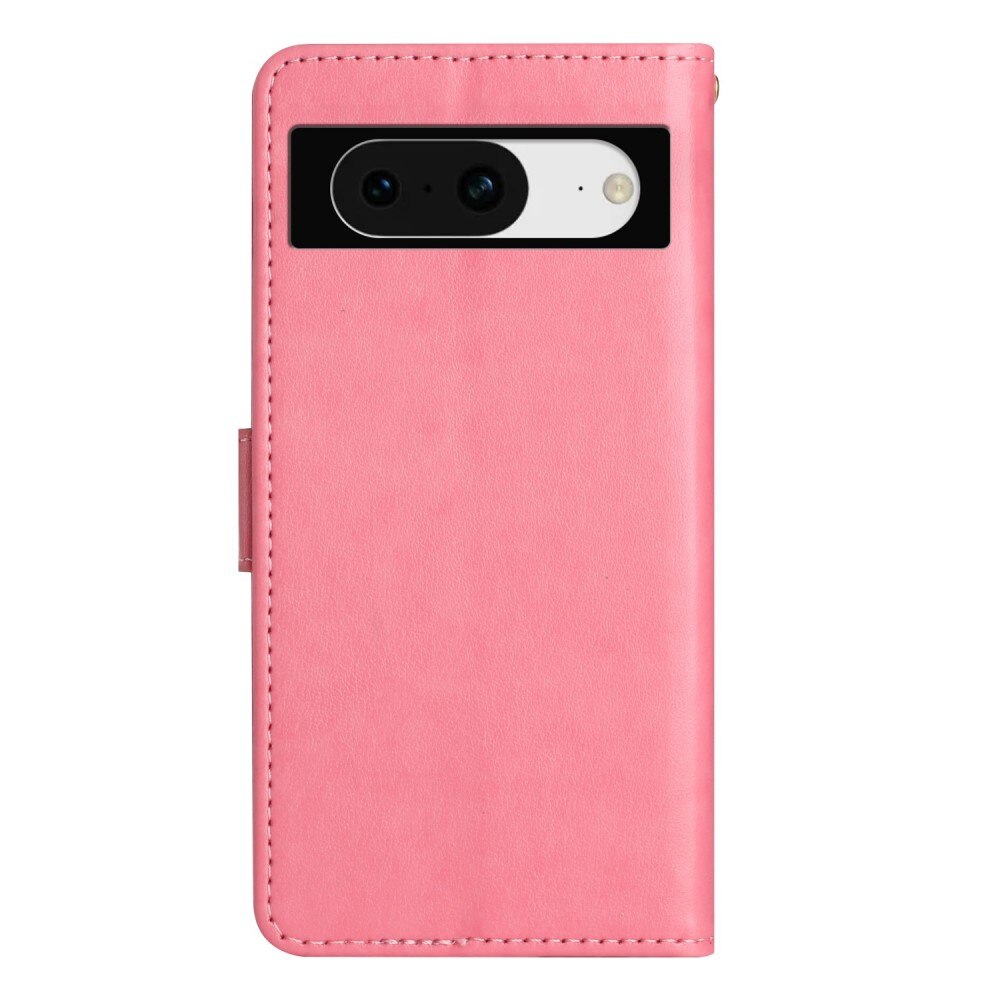 Lærveske Sommerfugler Google Pixel 8 Rosa