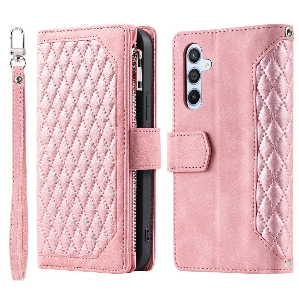 Lommebokveske Samsung Galaxy S24 Plus Quilted rosa