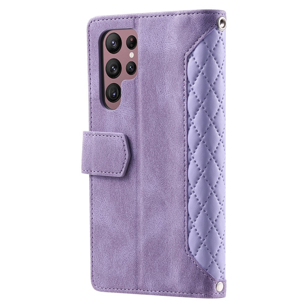 Lommebokveske Samsung Galaxy S24 Ultra Quilted lilla