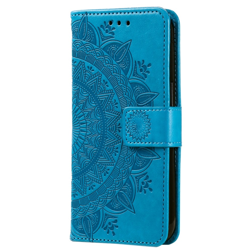 Lærveske Mandala Samsung Galaxy S24 blå