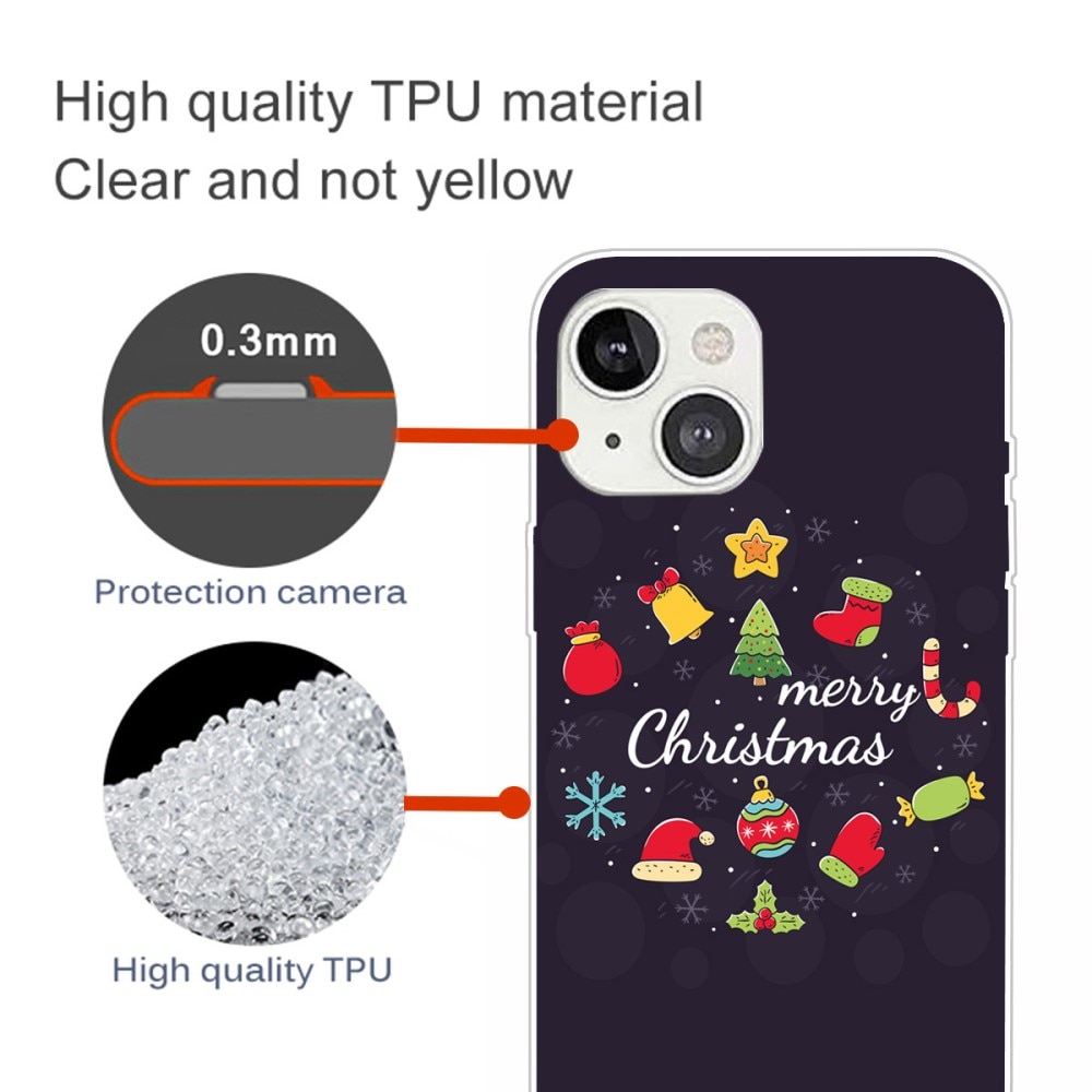 TPU Deksel med Julemotiv iPhone 15 - Merry Christmas