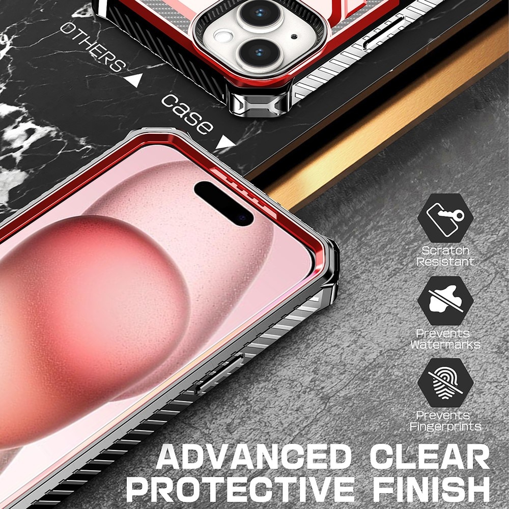 Hybriddeksel Tech MagSafe Ring iPhone 15 svart