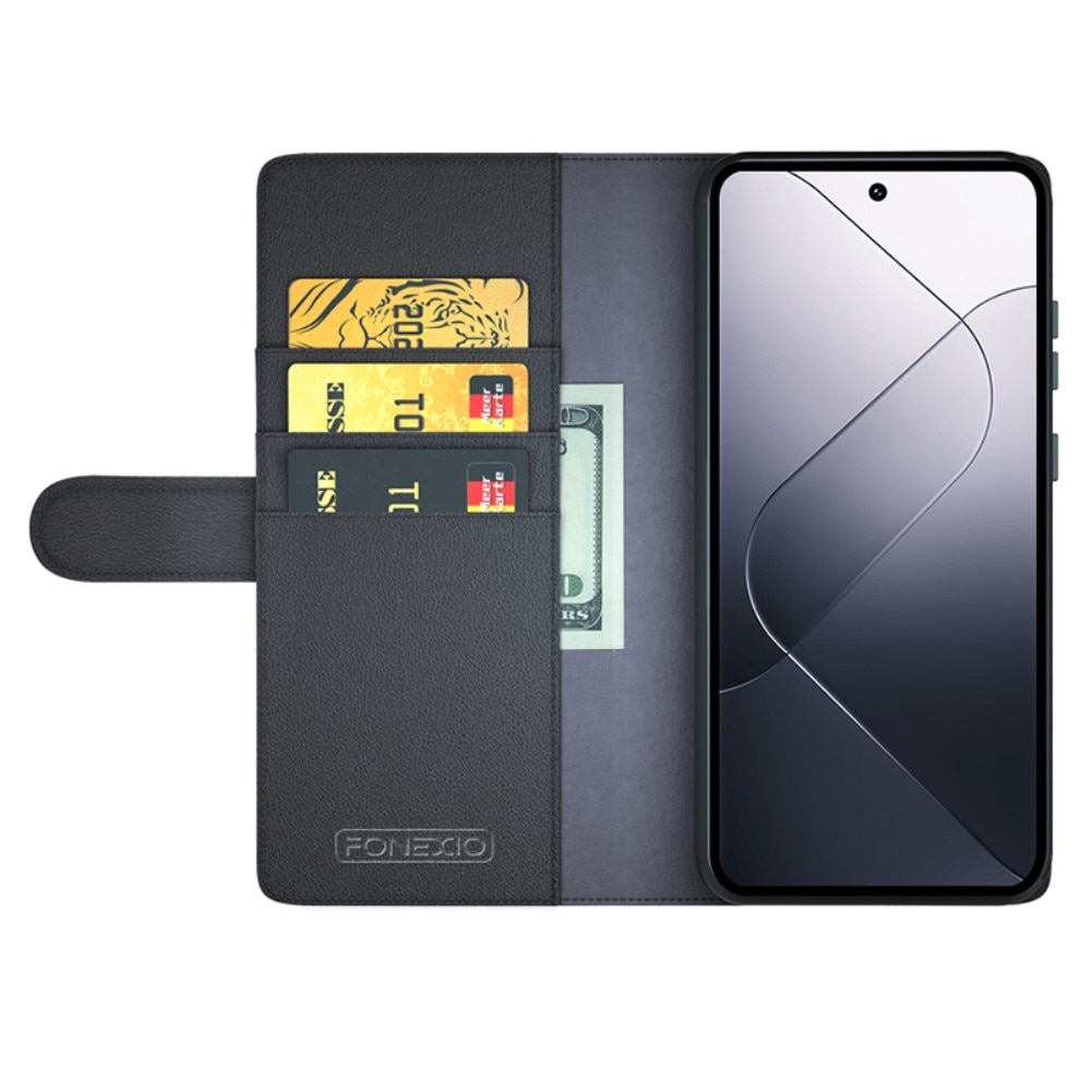 Ekte Lærveske Xiaomi 14 Svart