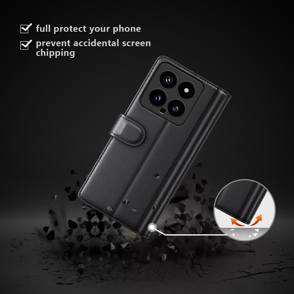Ekte Lærveske Xiaomi 14 Svart