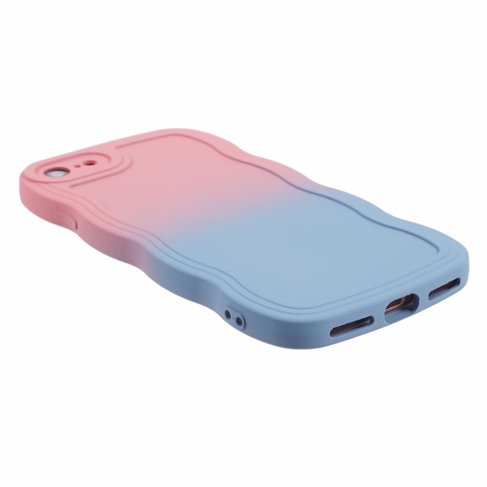 Wavy Edge Deksel iPhone 8 rosa/blå ombre