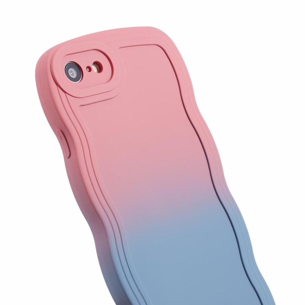 Wavy Edge Deksel iPhone SE (2020) rosa/blå ombre