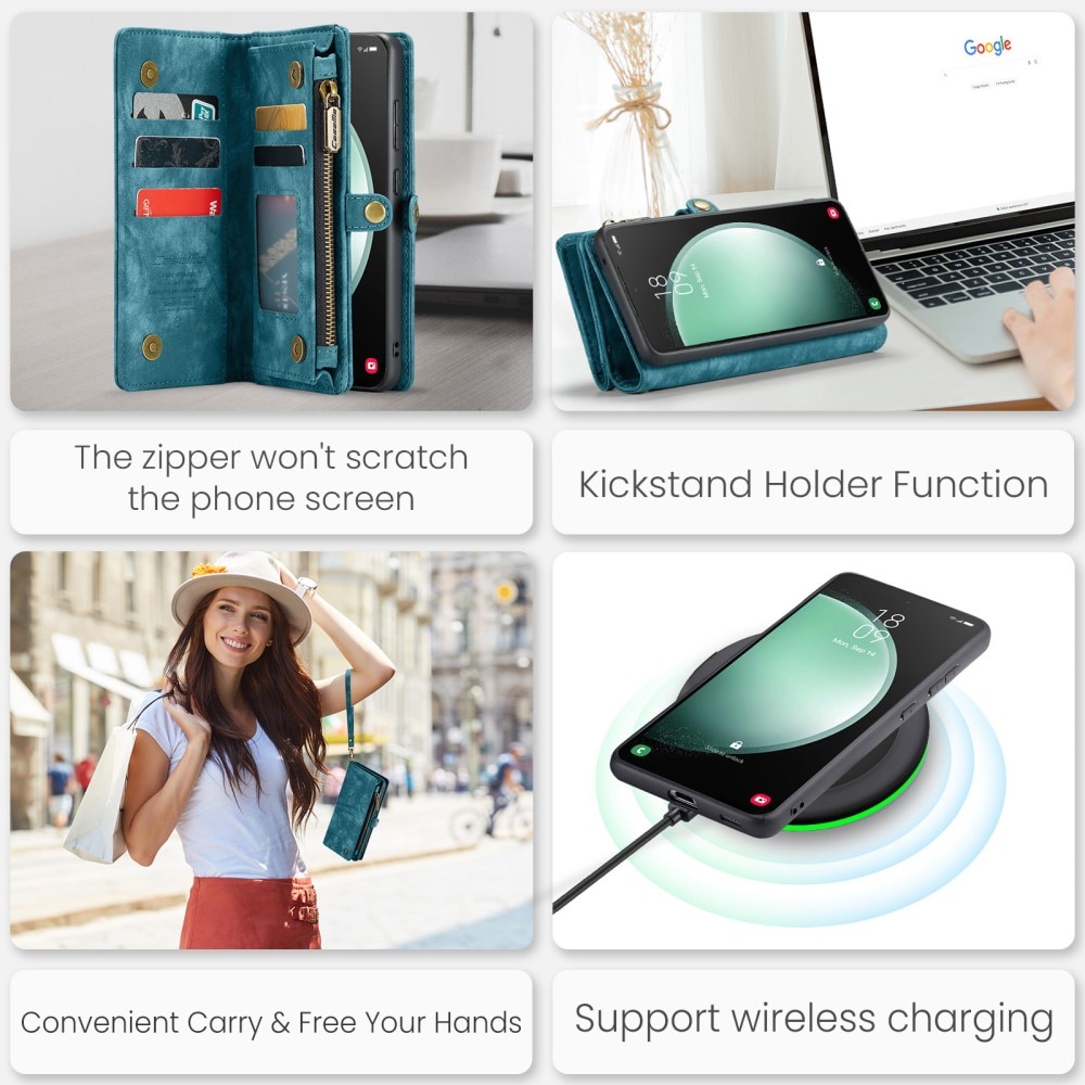Multi-slot Lommeboksetui Samsung Galaxy S23 FE blå