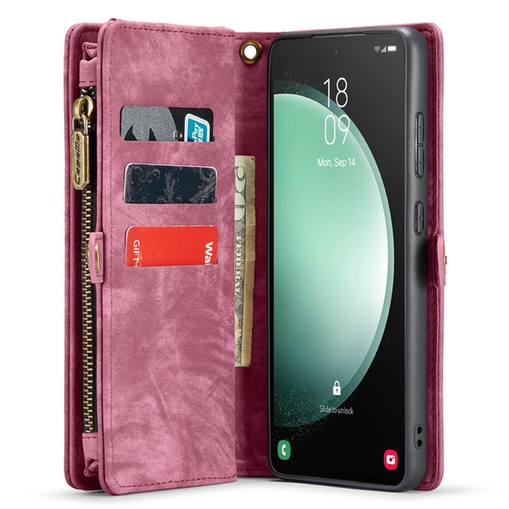 Multi-slot Lommeboksetui Samsung Galaxy S23 FE rød