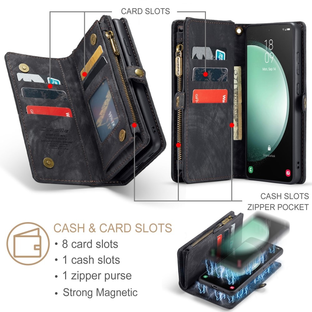 Multi-slot Lommeboksetui Samsung Galaxy S23 FE Grå