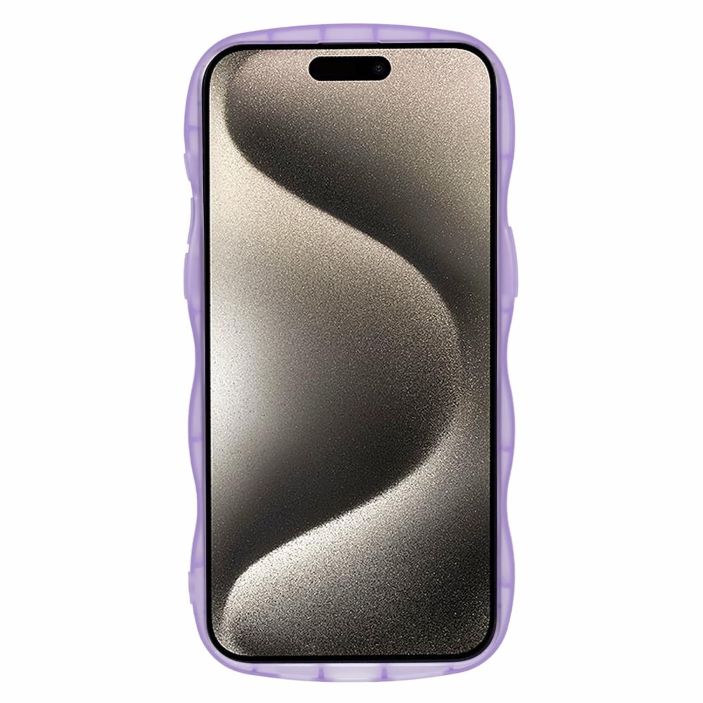 Wavy Edge Glitter Deksel iPhone 15 Pro Max lilla