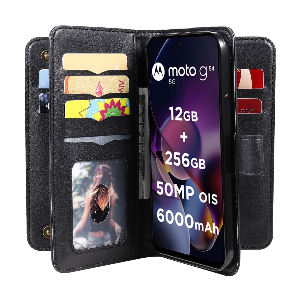 Lommeboketui Multi-slot Motorola Moto G54 svart