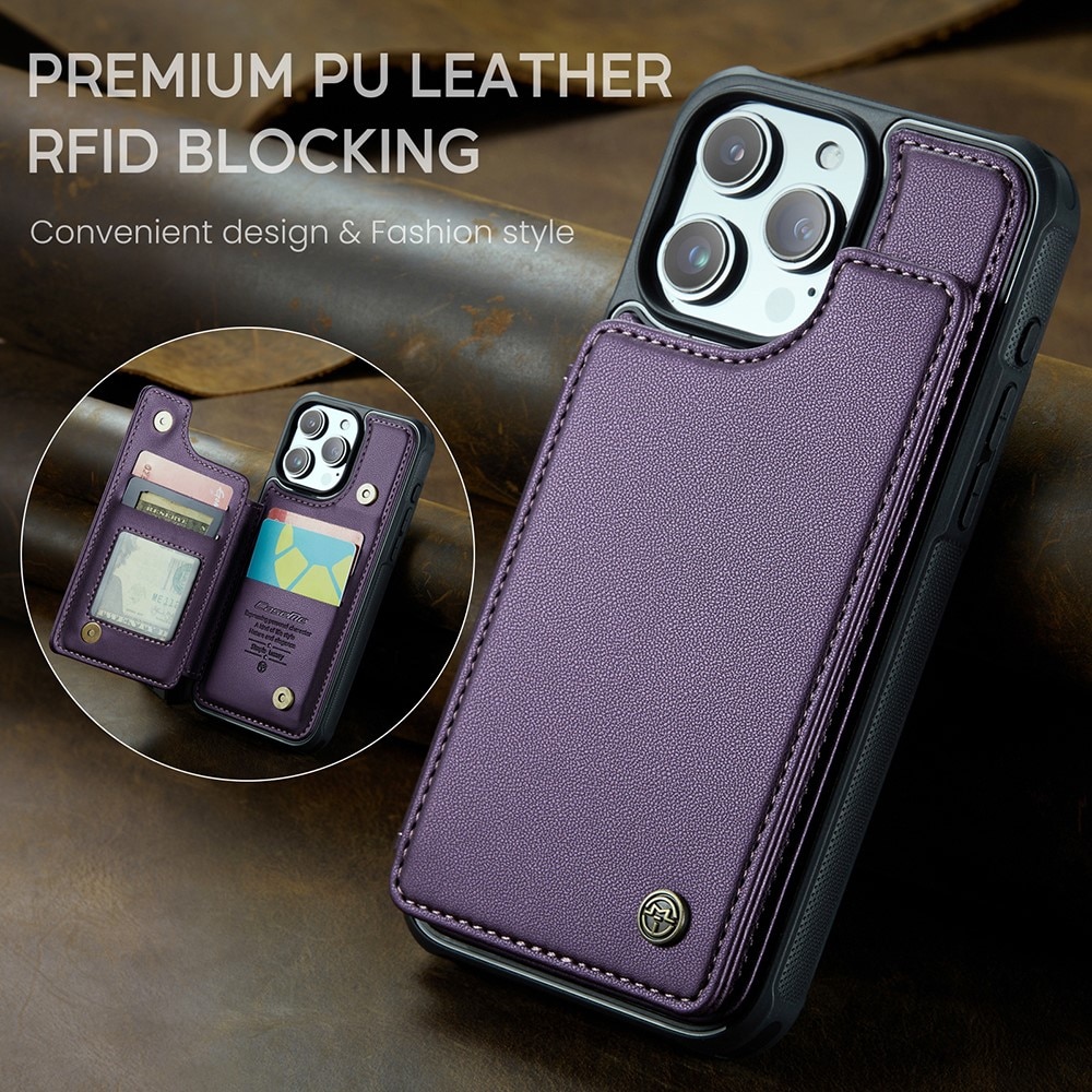 RFID blocking Lommebokdeksel iPhone 15 Pro lilla