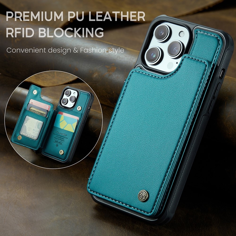 RFID blocking Lommebokdeksel iPhone 14 Pro blå