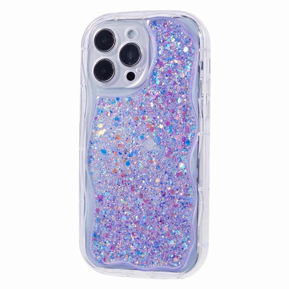 Wavy Glitter Deksel iPhone 12 Pro lilla