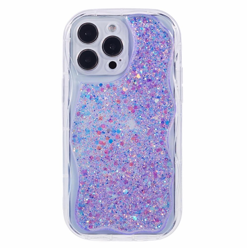 Wavy Glitter Deksel iPhone 12 Pro lilla