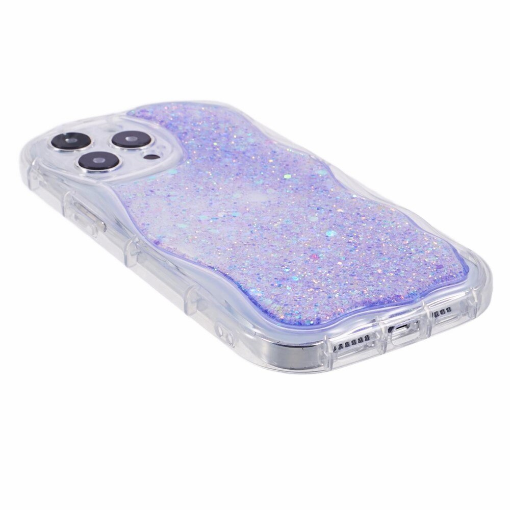 Wavy Glitter Deksel iPhone 12 Pro lilla