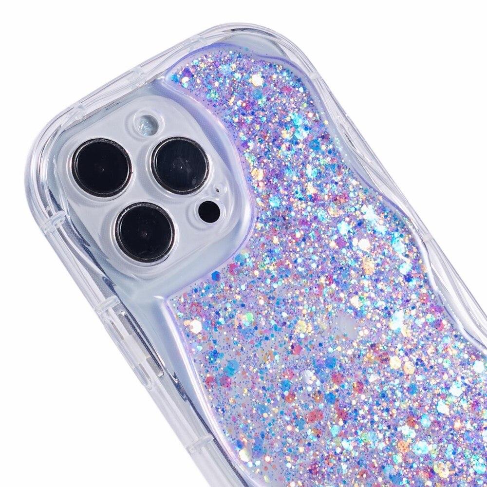 Wavy Glitter Deksel iPhone 12 Pro lilla