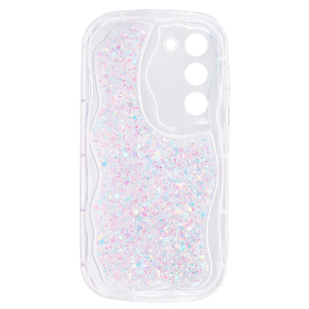 Wavy Glitter Deksel Samsung Galaxy S23 rosa