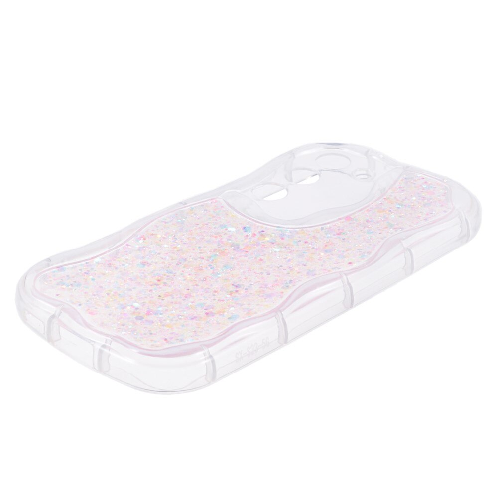 Wavy Glitter Deksel Samsung Galaxy S23 rosa