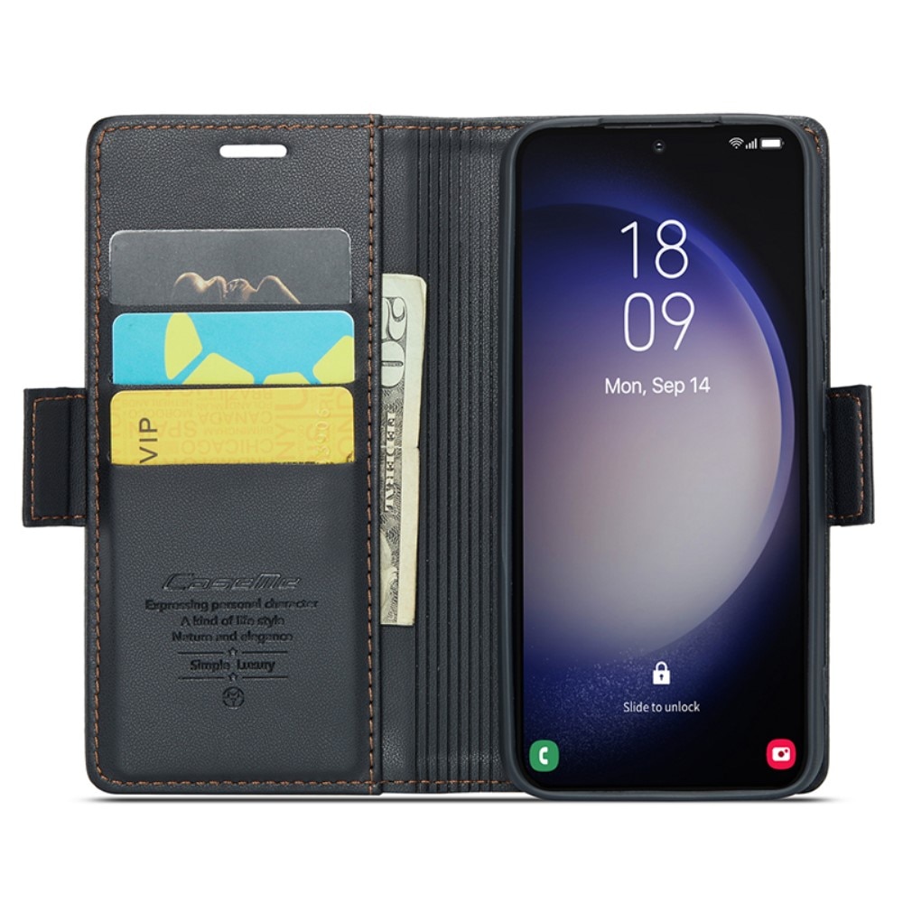 RFID blocking Slim Lommebokveske Samsung Galaxy S24 svart